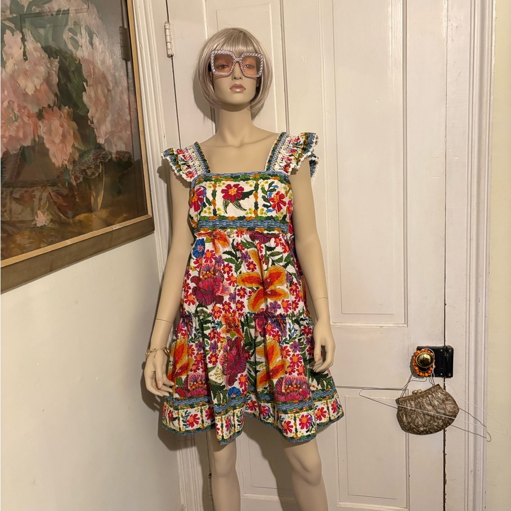 FARM Rio Colorful Floral Mini Dress size XL